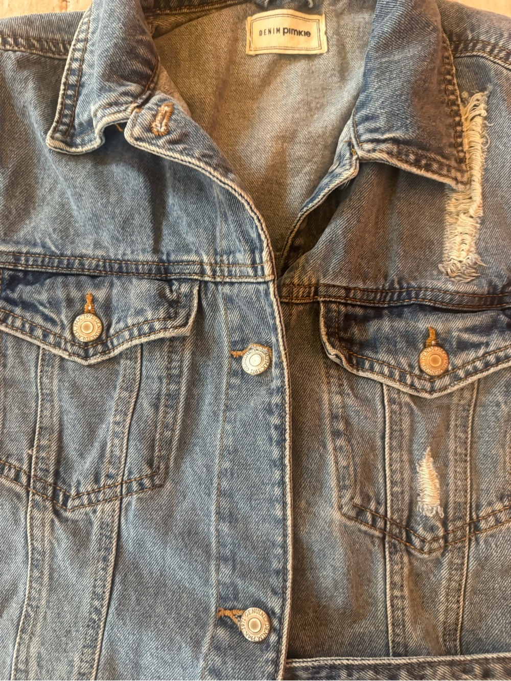 0017 Light Blue Jean Jacket - Classic Trucker Style